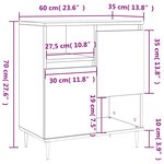 vidaXL Buffet Chêne fumé 60x35x70 cm Bois d'ingénierie