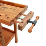 vidaXL Établi avec tiroirs et étaux 124x52x83 cm Bois massif d'acacia