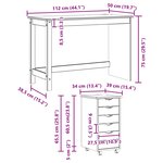 vidaXL Ensemble bureau et cabinet roulant MOSS 2 pc Blanc