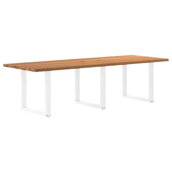 vidaXL Table à manger marron clair bois de chêne massif rectangulaire