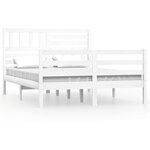 vidaXL Cadre de lit sans matelas blanc bois massif 140x200 cm