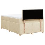 vidaXL Sommier à lattes de lit avec matelas crème 120x190 cm tissu