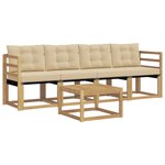 vidaXL Ensemble de canapés d'extérieur 5 pc Blanc et Beige