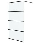 vidaXL Paroi de douche Noir 115x195 cm Verre ESG dépoli