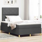 vidaXL Lit à sommier Box Spring avec matelas gris foncé 120x200 cm en tissu