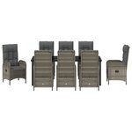 vidaXL Ensemble de repas pour le jardin 9 pièces en gris poly rattan
