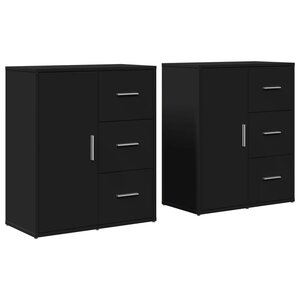 vidaXL Buffets 2 Pièces noir 60x31x70 cm bois d'ingénierie