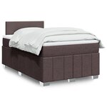 vidaXL Sommier à lattes de lit et matelas marron foncé 120x190cm tissu