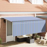 vidaXL Auvent Rétractable Bleu et Blanc 350 x 200 cm