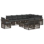 vidaXL Ensemble de canapé de jardin 11 Pièces Gris et Gris foncé