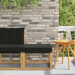 vidaXL Pouf d'Extérieur Bois d'acacia massif et tissu Textilène Blanc