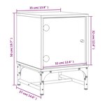 vidaXL Tables de chevet et portes vitrées 2 Pièces gris béton 35x37x50 cm
