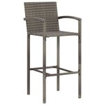 vidaXL Ensemble de bar de jardin 7 Pièces gris bois massif acacia rotin