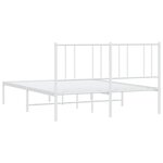 vidaXL Cadre de lit métal sans matelas et tête de lit blanc 120x200 cm