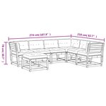 vidaXL Salon de jardin 7 Pièces avec coussins cire marron bois pin massif