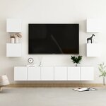 vidaXL Ensemble de meubles TV 7 Pièces Blanc Bois d'ingénierie