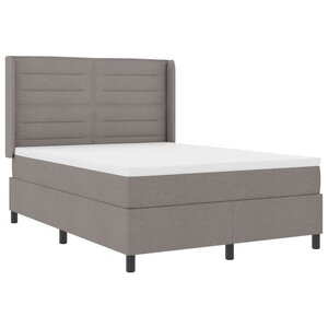 vidaXL Lit à ressort LED avec matelas Taupe 140 x 190 cm tissu