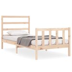 vidaXL Cadre de lit avec tête de lit 90x200 cm bois massif