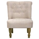 vidaXL Chaises en style français lot de 2 crème tissu