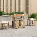 vidaXL Ensemble de salle à manger pour jardin 3 Pièces Nature et Blanc