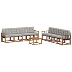 vidaXL Ensemble de canapés d'extérieur 9 pc Gris Naturel et Clair