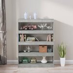 vidaXL Bibliothèque/Séparateur de pièce Gris béton 100x30x135 cm