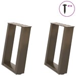 vidaXL Pieds de table basse en U 2 pièces Acier naturel 38 x (42-43) cm Acier