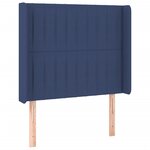 vidaXL Sommier à lattes de lit matelas et LED Bleu 90x200 cm Tissu
