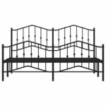 vidaXL Cadre de lit métal sans matelas avec pied de lit noir 183x213cm