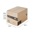 Pack and Move - Lot 45 cartons déménagement hauteur modubale variable  personnalisable - 60 x 45 x 31-41 cm  - Poignées renforcées - 1 adhésif offert