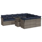 vidaXL Ensemble de canapés de jardin 11 Pièces et coussins rotin acacia