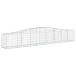 vidaXL Paniers à gabions arqués 2 Pièces 400x50x60/80 cm Fer galvanisé