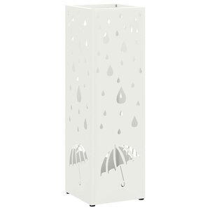 vidaXL Porte-parapluie Blanc 15 5 x 15 5 x 49 cm Métal