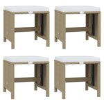 vidaXL Ensemble à dîner de jardin coussins 21 Pièces Beige Résine tressée