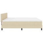 vidaXL Lit boxspring avec matelas Crème 200 x 200 cm tissu