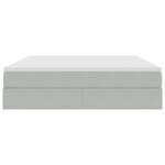 vidaXL Lit avec rangement et matelas Gris clair 160 x 200 cm Velours