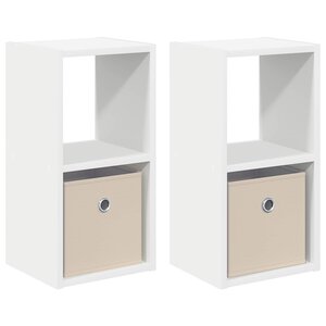 vidaXL Table de chevet 2 pc Blanc 25 5 x 22 x 49 5 cm