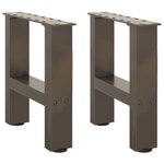 vidaXL Pieds de table basse en acier naturel  2 pièces  40 x (30-31) cm