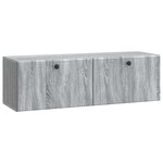 vidaXL Meuble TV mural 98 x 31 x 30 cm Sonoma gris Bois d'ingénierie