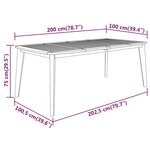 vidaXL Table de jardin 200x100x75 cm Bois d'acacia solide