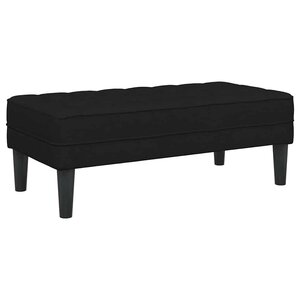 vidaXL banc avec coussin Noir 113 x 57 x 39 cm tissu