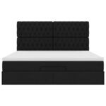 VidaXL Cadre de lit ottoman avec matelas noir 180x200 cm tissu