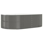 vidaXL Lit surélevé de jardin Gris 212x140x68cm Acier enduit de poudre