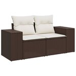 vidaXL Salon de jardin avec coussins 7 Pièces marron résine tressée
