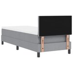 vidaXL Lit à ressorts avec matelas Gris clair 80 x 200 cm tissu