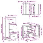 vidaXL Ensemble de mobilier de salle de bain 3 Pièces Bois ancien