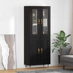 vidaXL Haut Armoire 2 Pièces Chêne noir Bois d'ingénierie
