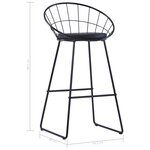 vidaXL Chaises de bar lot de 2 noir similicuir