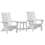 Ensemble de Salon de Jardin vidaXL 3 Pièces Blanc HDPE