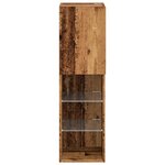 vidaXL Meuble TV avec lumières LED vieux bois 30 5x30x102 cm